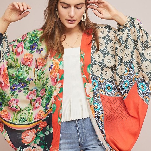 Anthropologie Tops - Anthropologie Dylan Floral Cocoon Kimono One Size